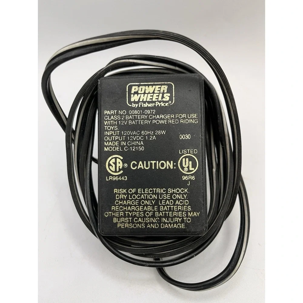 Fisher Price Power Wheels 00801-1778 12V Battery Charger